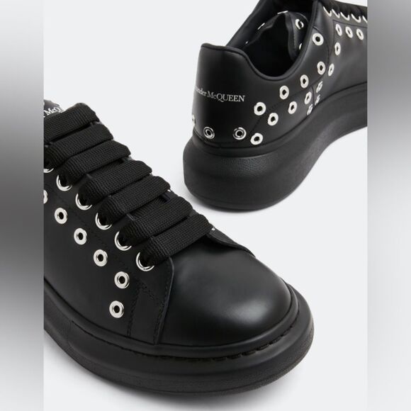 Alexander McQueen Other - Alexander McQueen Oversized Eyelet Detail Sneakers in Black, New, Size 42